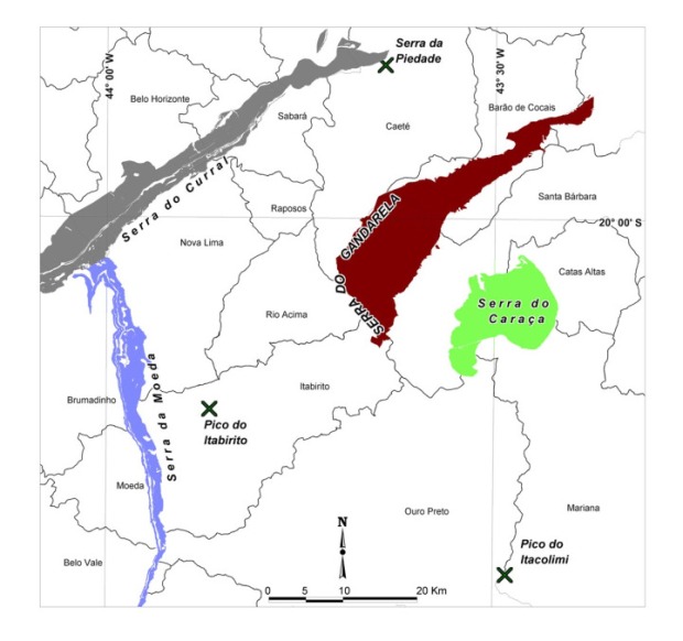 Mapa de localização da Serra do Gandarela