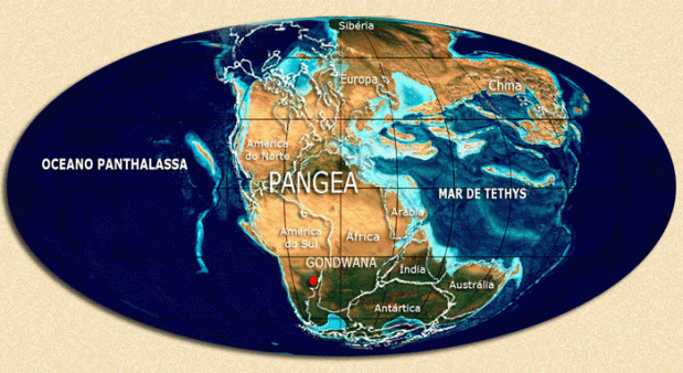 O mapa monolítico do Pangeia