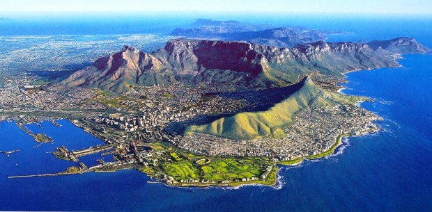 Vista panorâmica atual da Cidade do Cabo, cidade-irmã de São Francisco e Rio de Janeiro